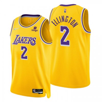 Nike Los Angeles Lakers #2 Wayne Ellington Gold Men's 2021-22 NBA 75th Anniversary Diamond Swingman Jersey - Icon Edition Men's